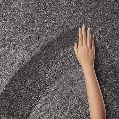 Kurzflor Teppich Designer | Flauschiger Flachflor fürs Wohnzimmer, Esszimmer, Schlafzimmer oder Kinderzimmer | Dunkel Grau